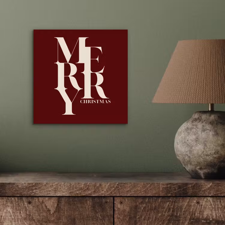 Aluminium schilderij - Merry - Tekst - Donker - Rood — 3
