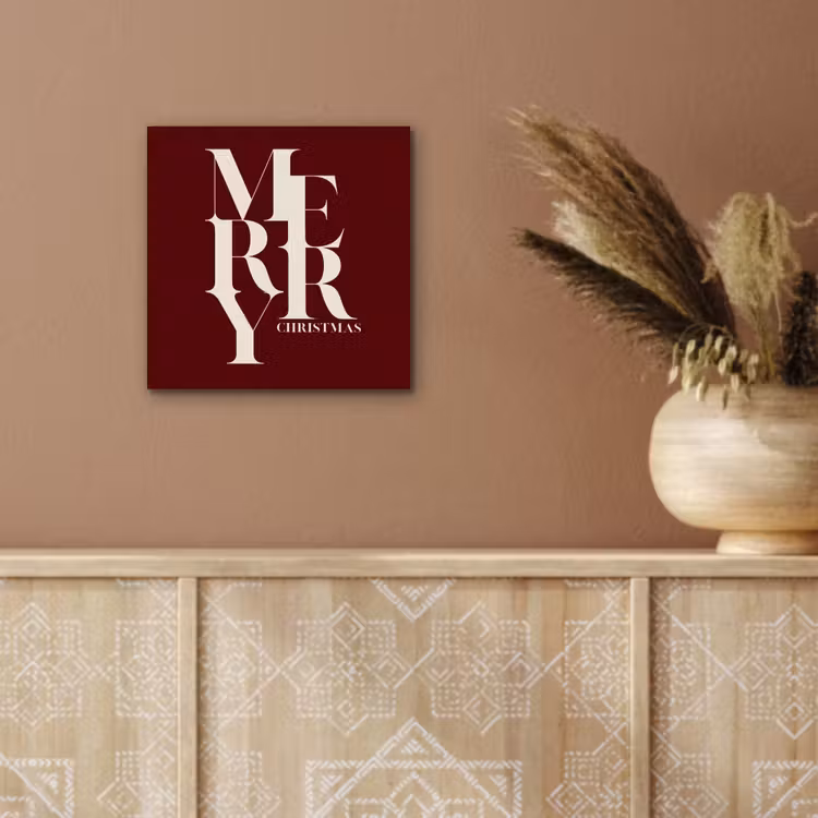 Aluminium schilderij - Merry - Tekst - Donker - Rood — 5