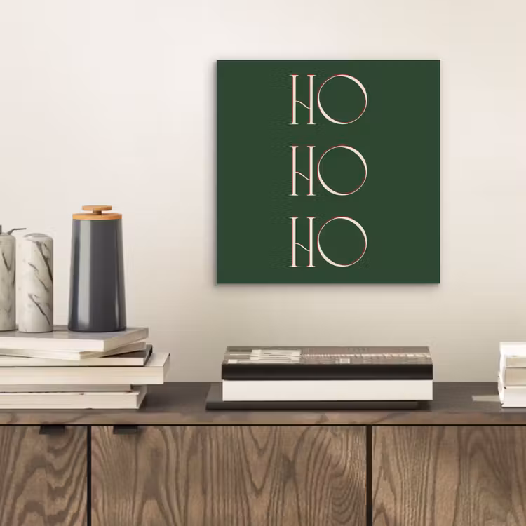 Aluminium schilderij - Tekst - Kerst - Modern - Groen — 2