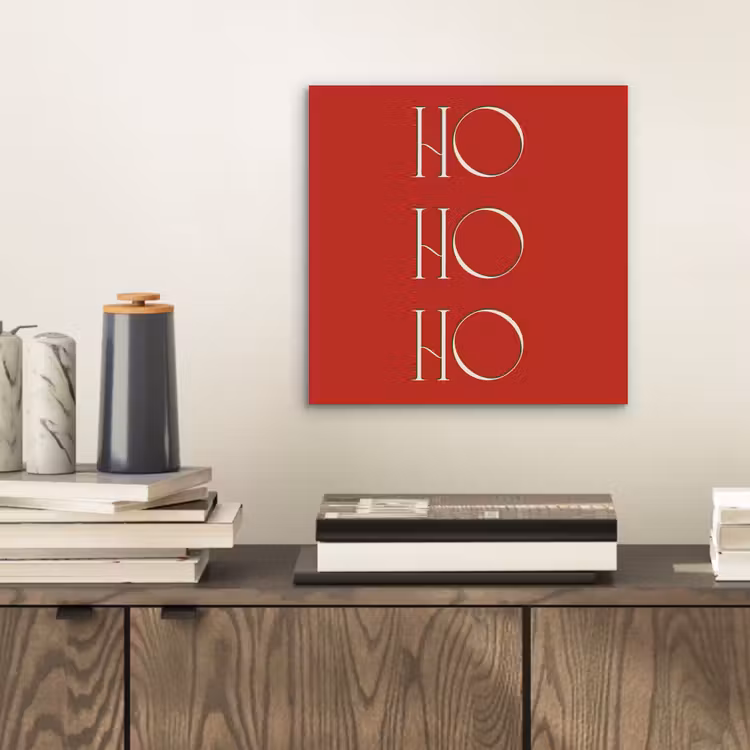 Aluminium schilderij - Tekst - Kerst - Modern - Rood — 2