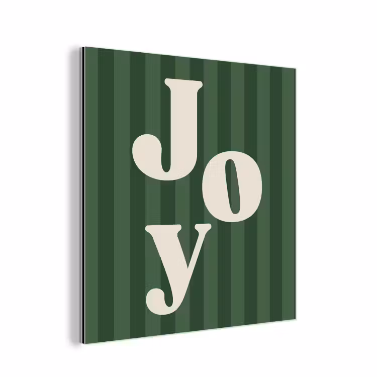 Aluminium schilderij - Joy - Kerst - Tekst - Groen — 1