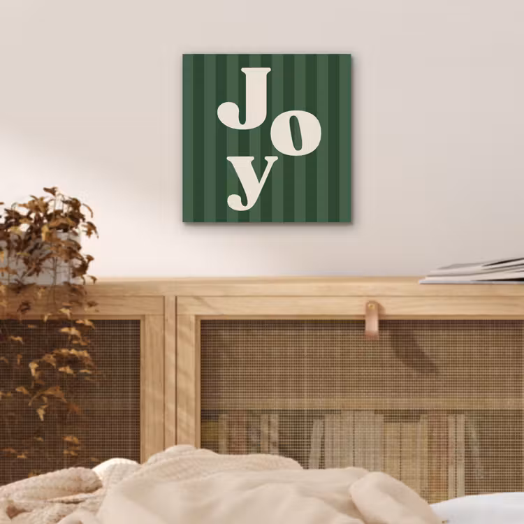 Aluminium schilderij - Joy - Kerst - Tekst - Groen — 4