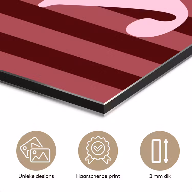 Aluminium schilderij - Joy - Kerst - Tekst - Roze — 7