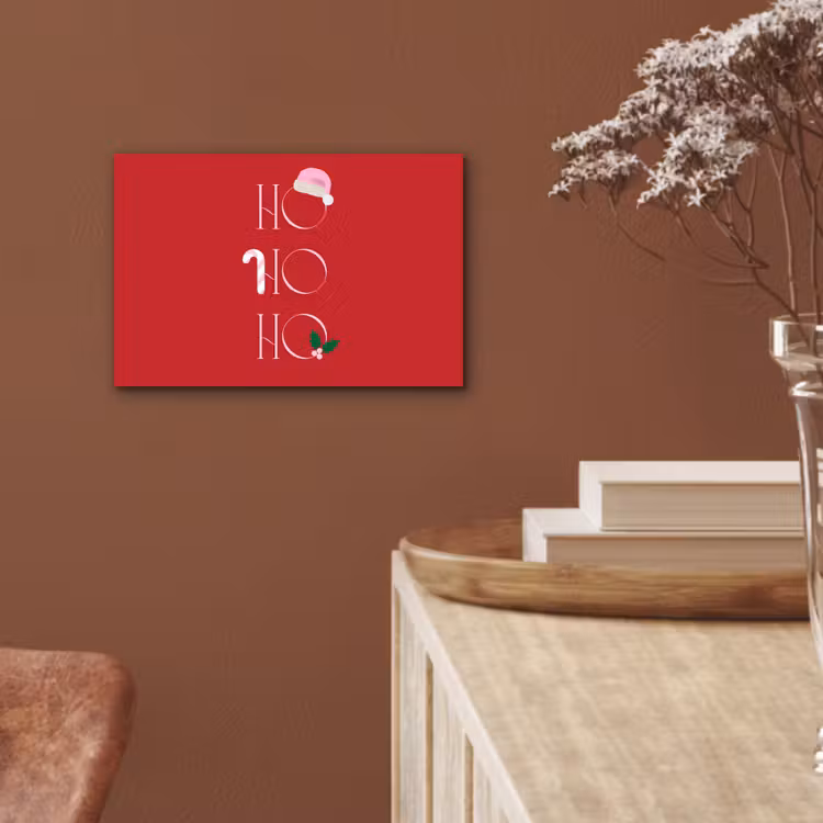 Aluminium schilderij - Kerst - Tekst - illustratie - Rood — 5
