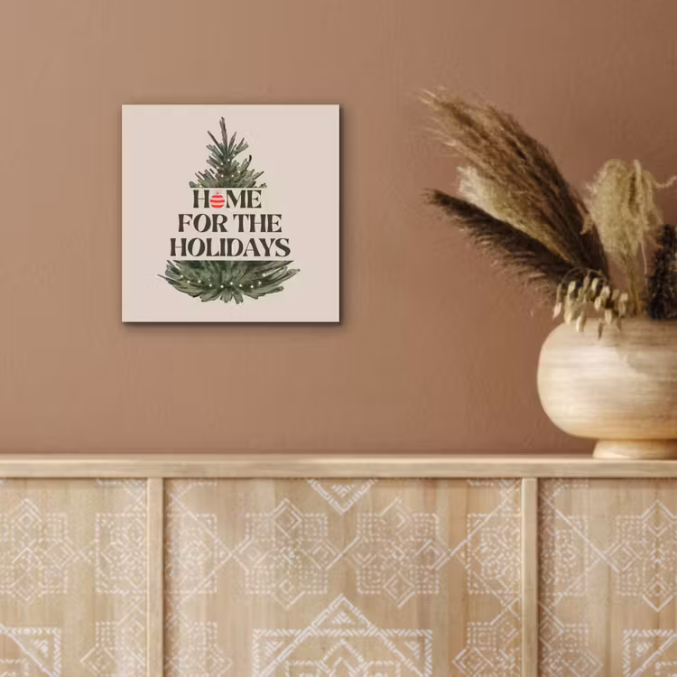 Aluminium schilderij - Kerst - Tekst - Kerstboom - Beige — 5