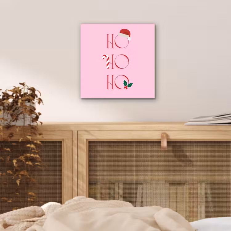 Aluminium schilderij - Kerst - Tekst - Roze - Illustratie — 4