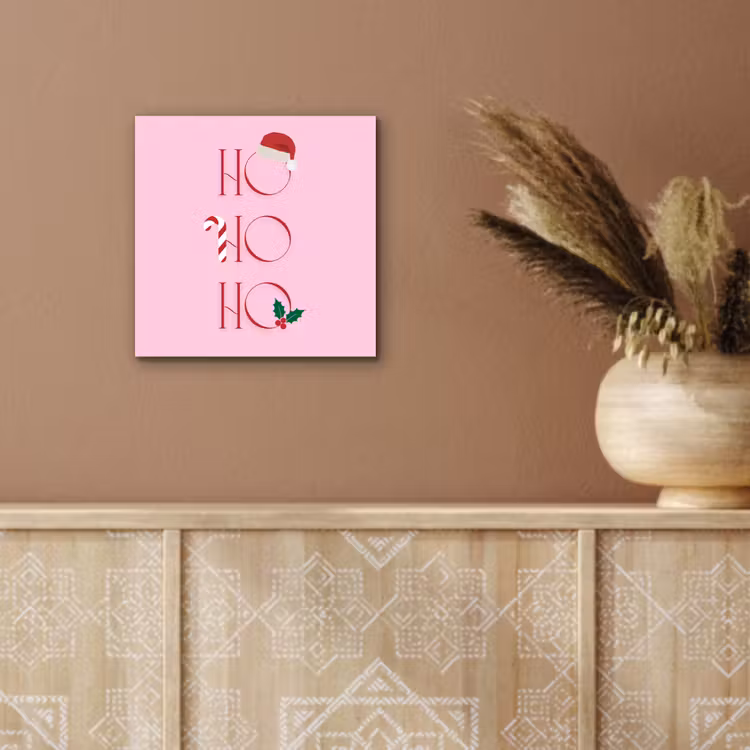 Aluminium schilderij - Kerst - Tekst - Roze - Illustratie — 5