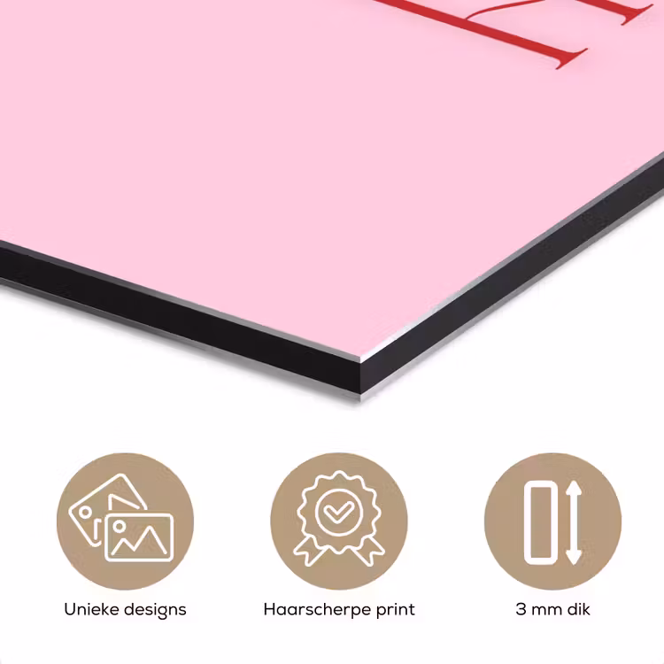 Aluminium schilderij - Kerst - Tekst - Roze - Illustratie — 7