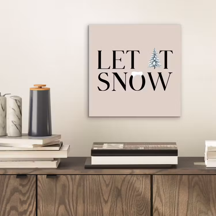 Aluminium schilderij - Tekst - Kerst - Sneeuw — 2