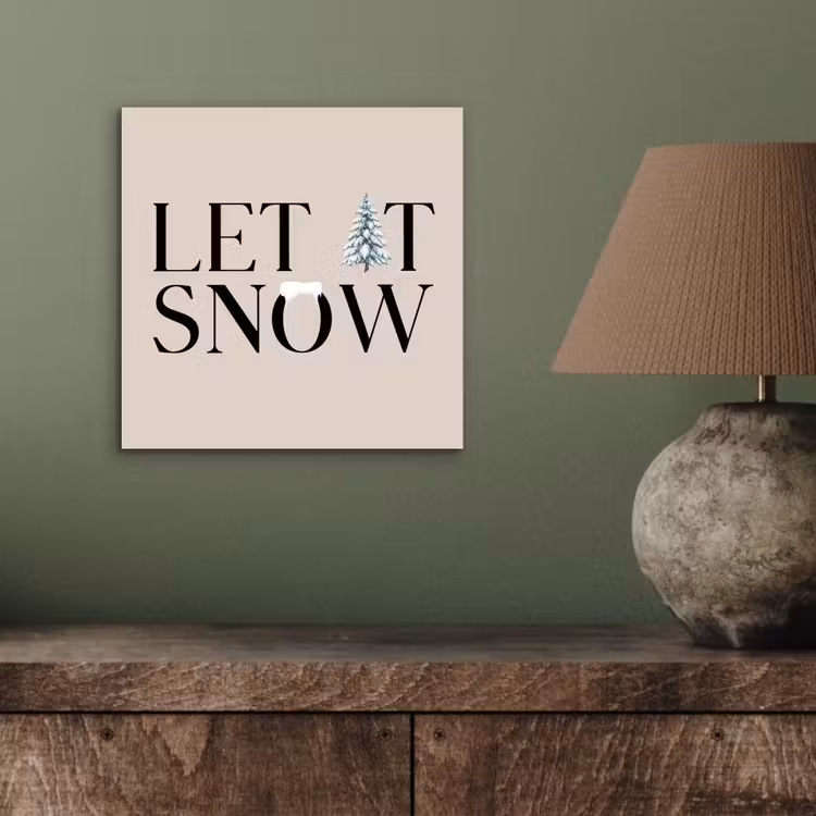 Aluminium schilderij - Tekst - Kerst - Sneeuw — 3