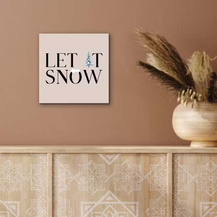 Aluminium schilderij - Tekst - Kerst - Sneeuw — 5
