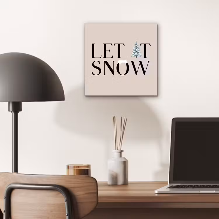 Aluminium schilderij - Tekst - Kerst - Sneeuw — 6