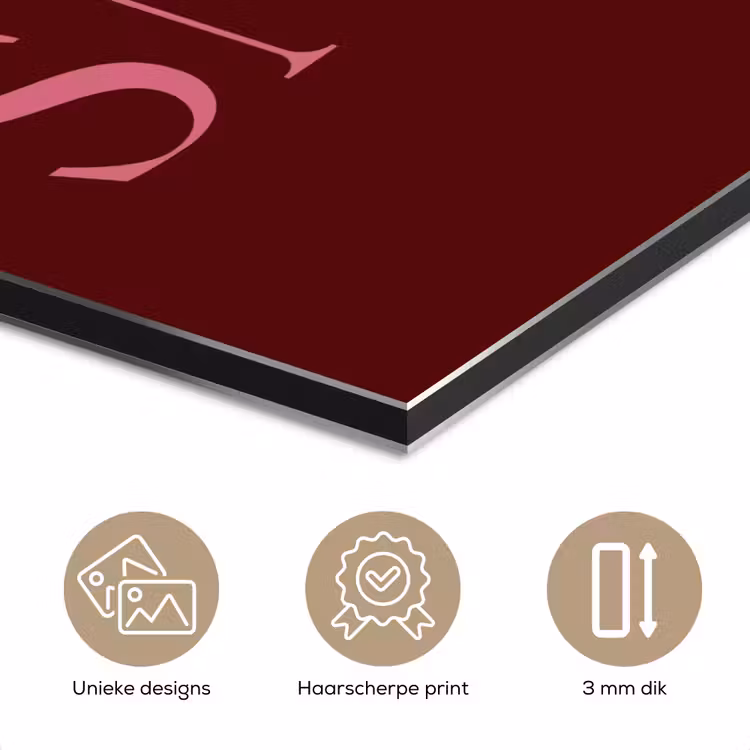 Aluminium schilderij - Tekst - Kerst - Sneeuw - Roze — 7