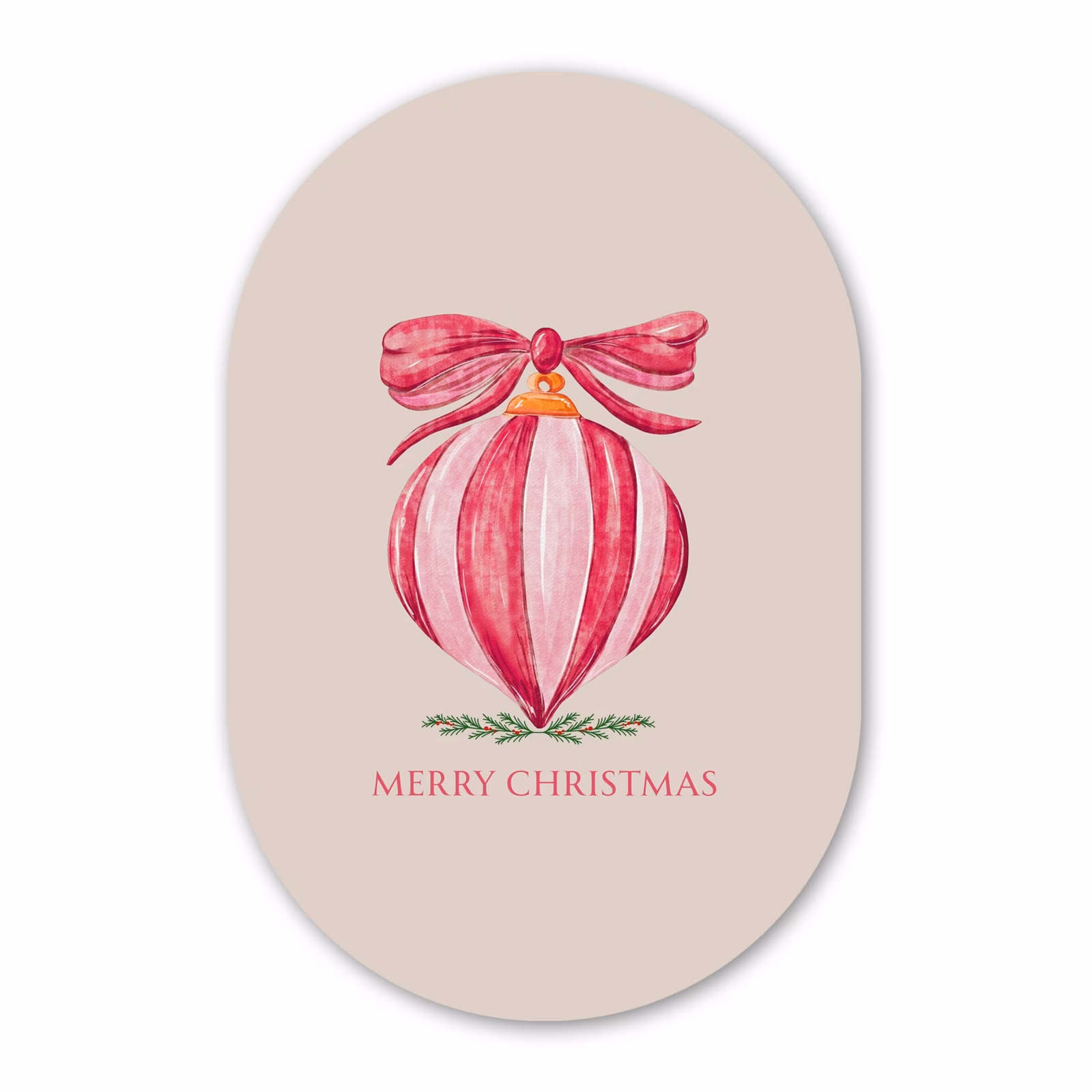 Muurovaal aluminium - Kerst - Kerstbal - Tekst — 1