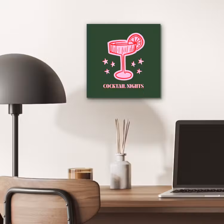 Aluminium schilderij - Cocktail - Kerst - Roze - Groen — 6