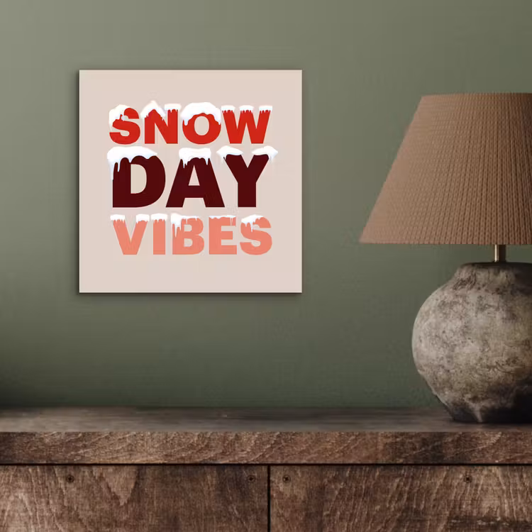Aluminium schilderij - Sneeuw - Kerst - Tekst - Rood — 3