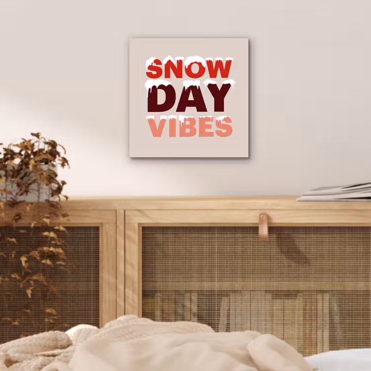 Aluminium schilderij - Sneeuw - Kerst - Tekst - Rood — 4