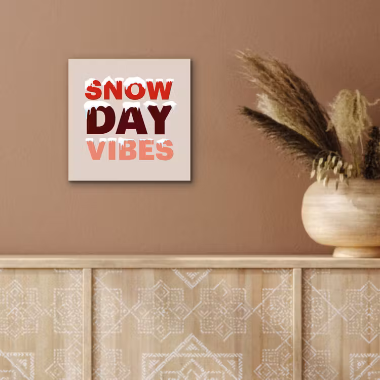 Aluminium schilderij - Sneeuw - Kerst - Tekst - Rood — 5