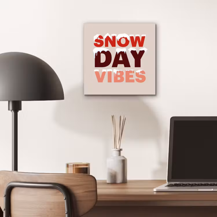 Aluminium schilderij - Sneeuw - Kerst - Tekst - Rood — 6