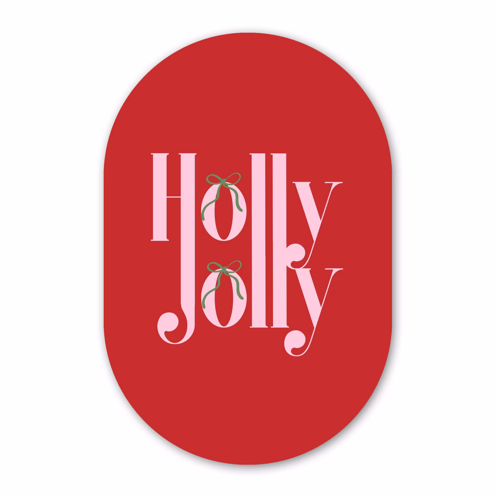 Muurovaal aluminium - Kerst - Roze - Rood - Tekst — 1