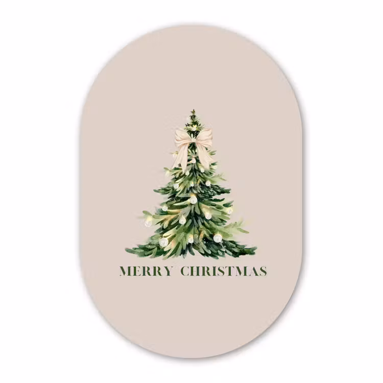 Muurovaal aluminium - Kerst - Kerstboom - Tekst — 1