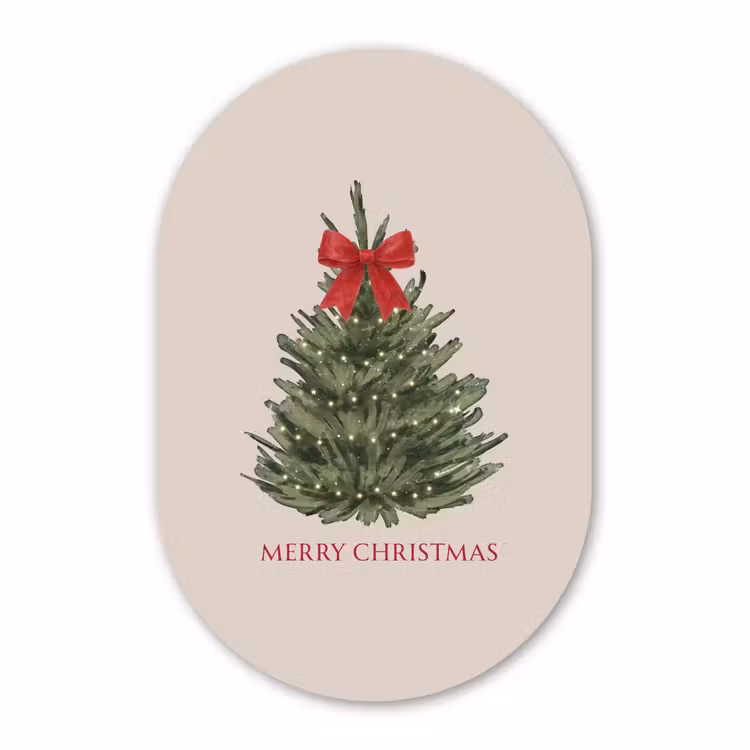 Muurovaal aluminium - Tekst - Kerst - Kerstboom — 1