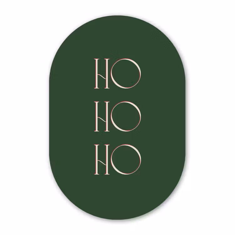 Muurovaal aluminium - Tekst - Kerst - Modern - Groen — 1