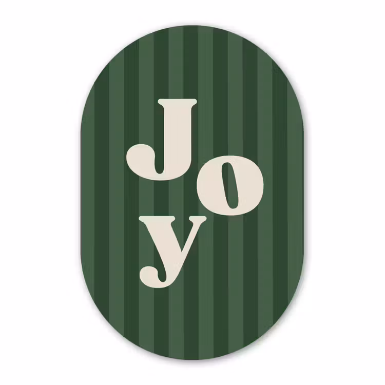 Muurovaal aluminium - Joy - Kerst - Tekst - Groen — 1