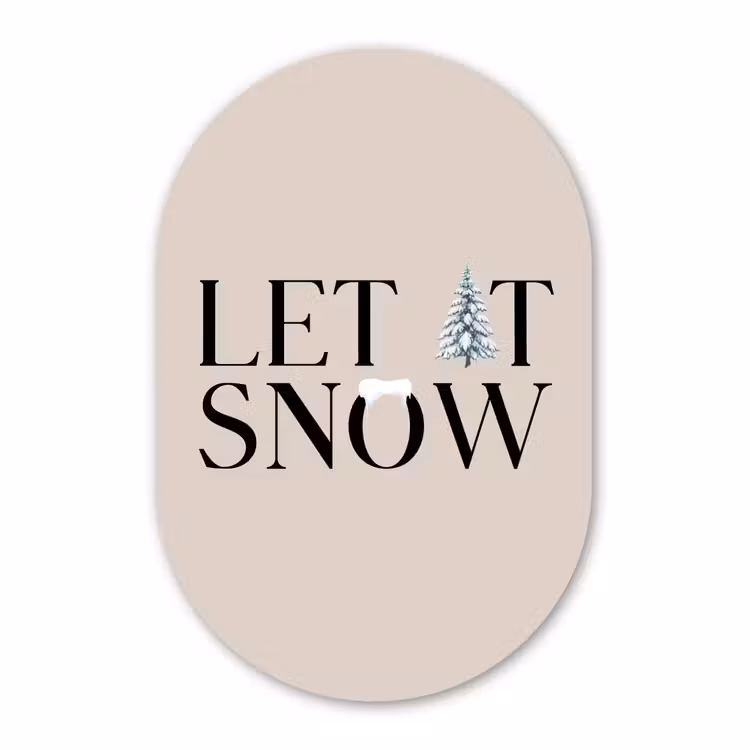 Muurovaal aluminium - Tekst - Kerst - Sneeuw — 1