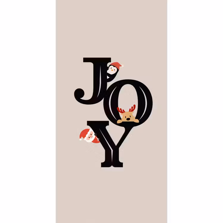 Behang - Joy - Animatie - Zwart - Kerst — 2
