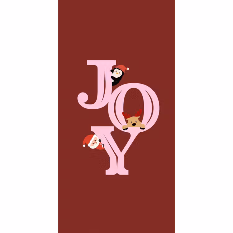 Behang - Joy - Kerst - Animatie - Rood - Roze — 2