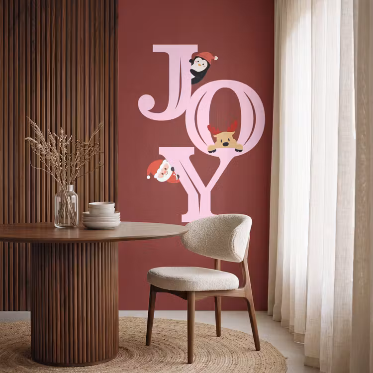 Behang - Joy - Kerst - Animatie - Rood - Roze — 4