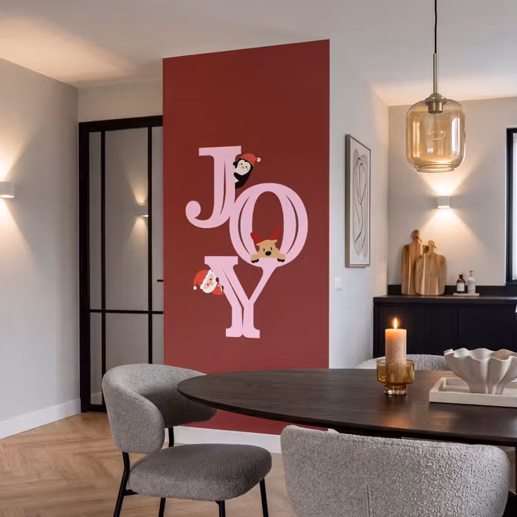 Behang - Joy - Kerst - Animatie - Rood - Roze — 5