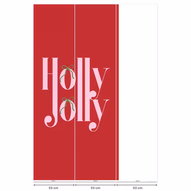 Behang - Kerst - Roze - Rood - Tekst — 6