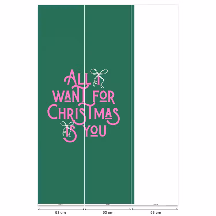 Behang - Kerst - Tekst - Roze - Groen — 6