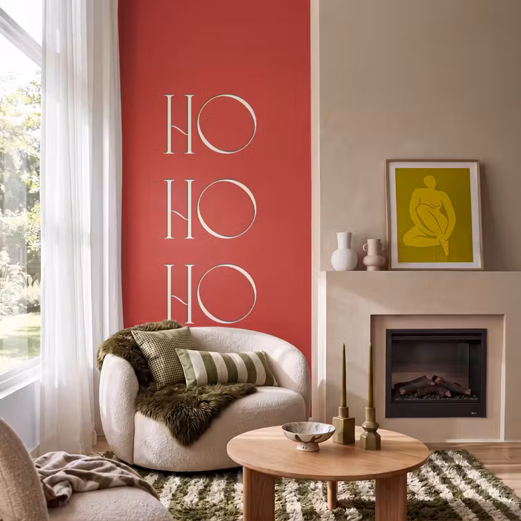 Behang - Tekst - Kerst - Modern - Rood — 1