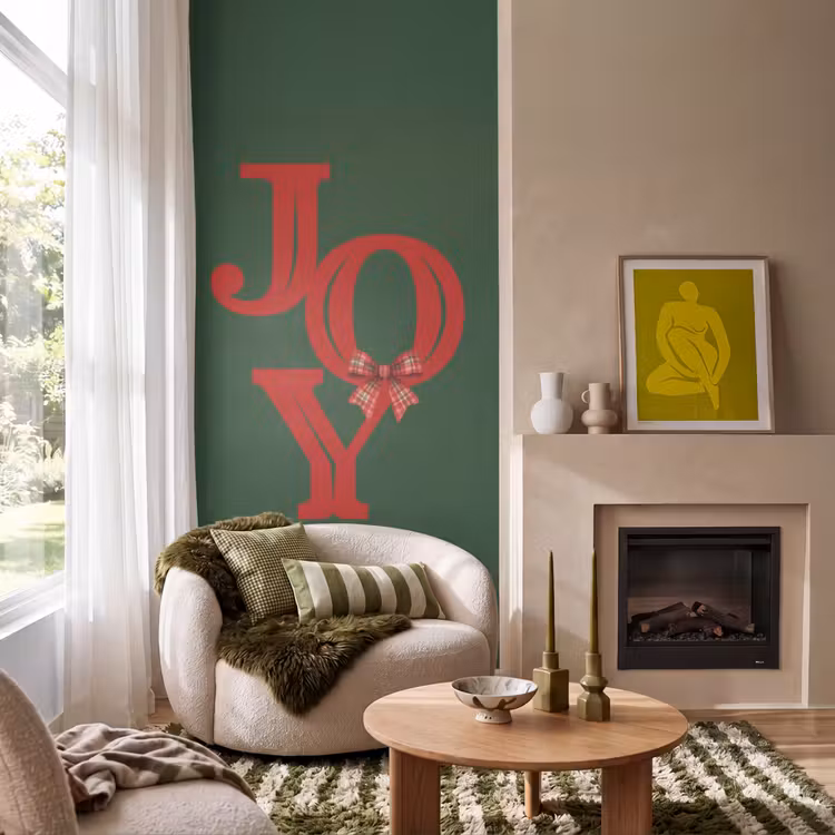 Behang - Tekst - Kerst - Rood — 1