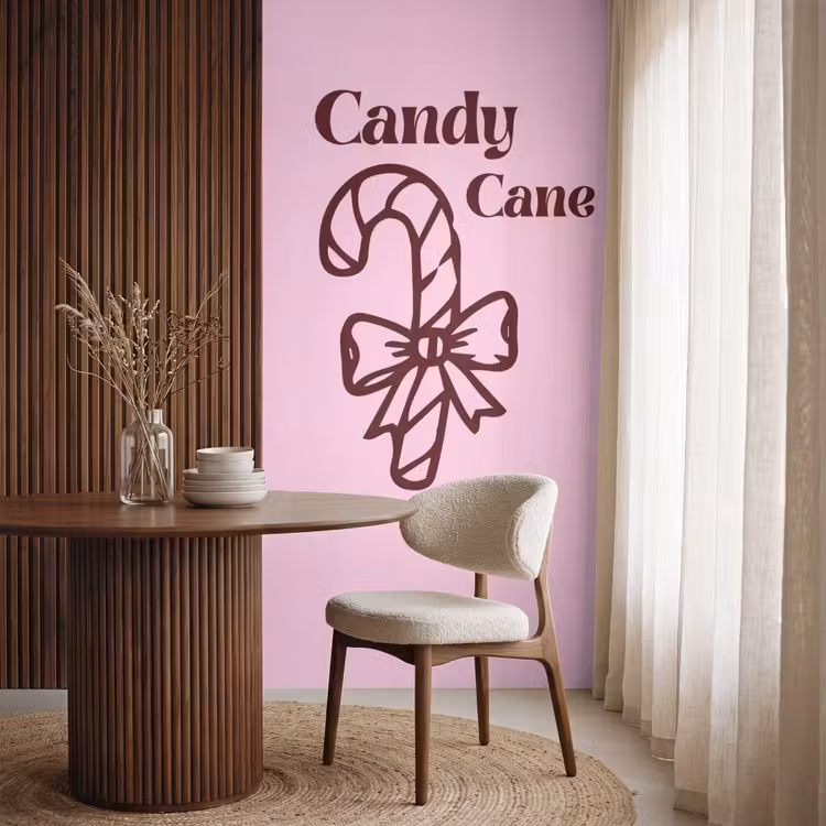 Behang - Kerst - Snoep - Tekst - Bruin - Roze — 4