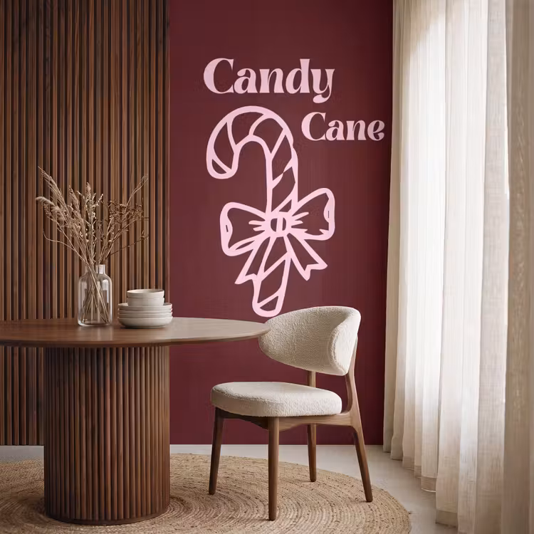 Behang - Kerst - Snoep - Tekst - Roze — 4