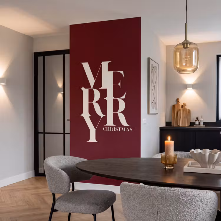 Behang - Merry - Tekst - Donker - Rood — 5