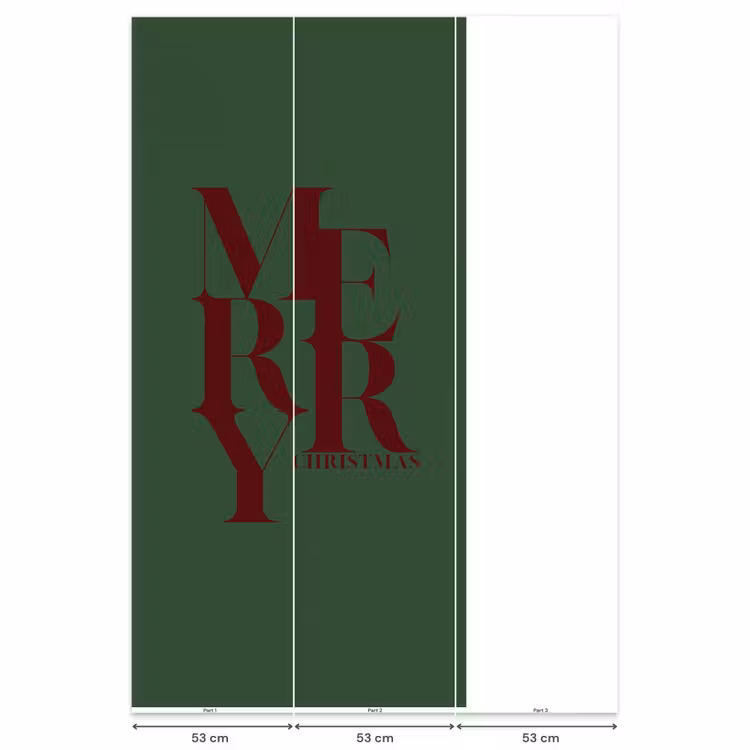 Behang - Merry - Tekst - Groen - Kerst — 6