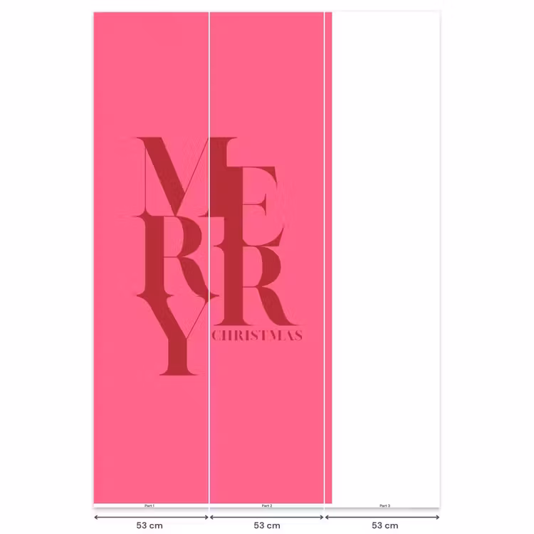Behang - Merry - Tekst - Kerst - Roze — 6