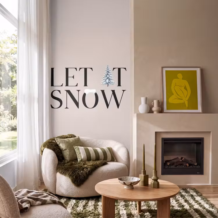 Behang - Tekst - Kerst - Sneeuw — 1