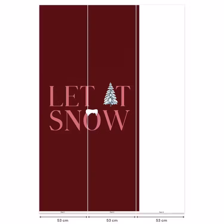 Behang - Tekst - Kerst - Sneeuw - Roze — 6