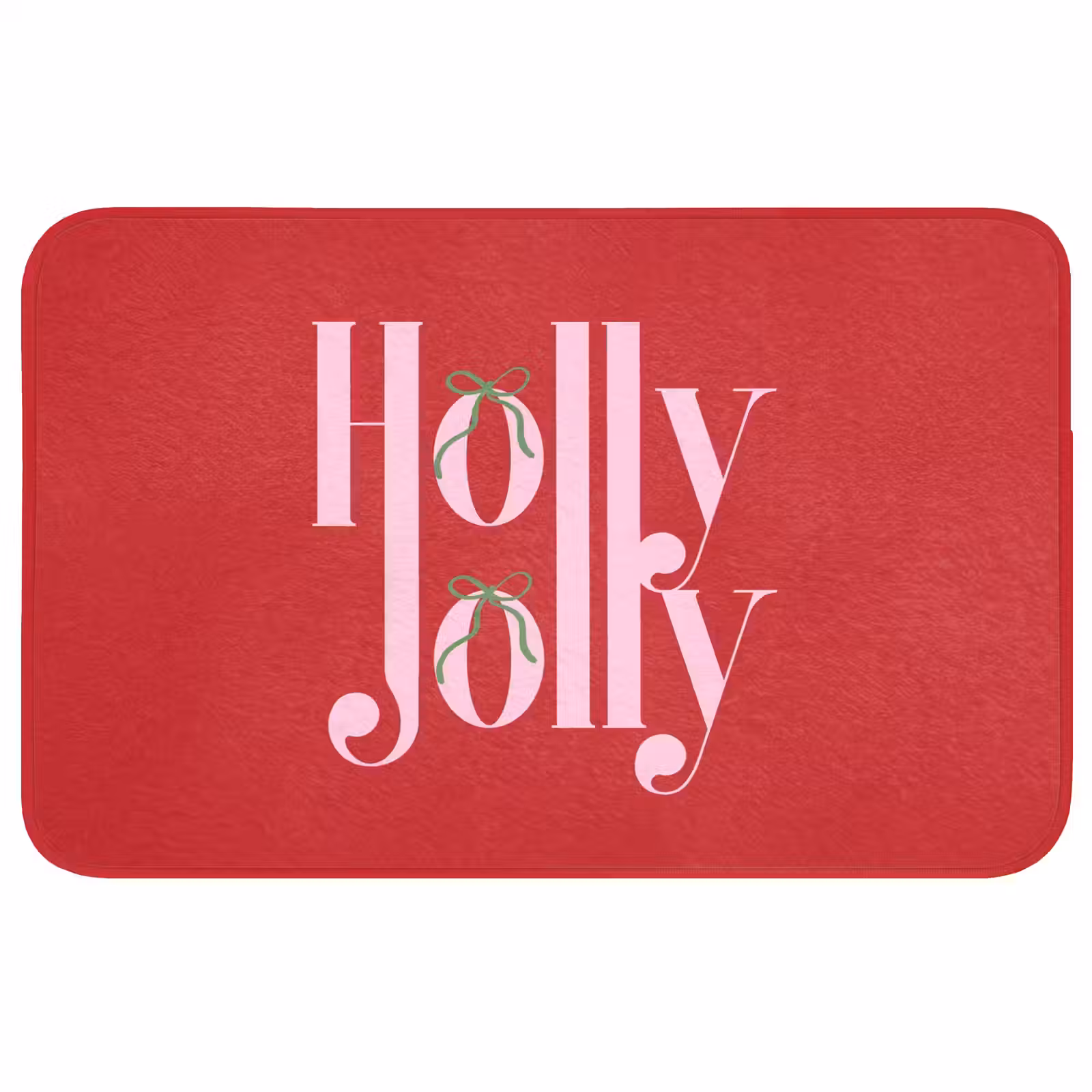 Badmat - Kerst - Roze - Rood - Tekst — 1