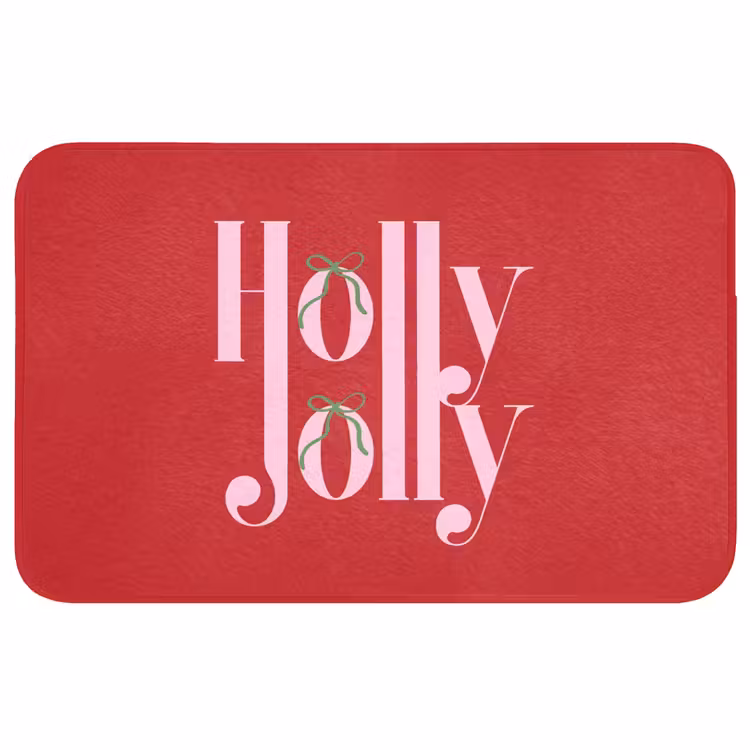 Badmat - Kerst - Roze - Rood - Tekst — 1