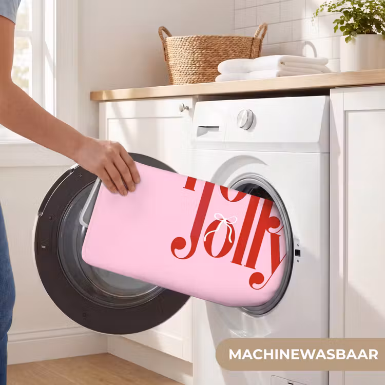Badmat - Kerst - Tekst - Rood - Roze — 7