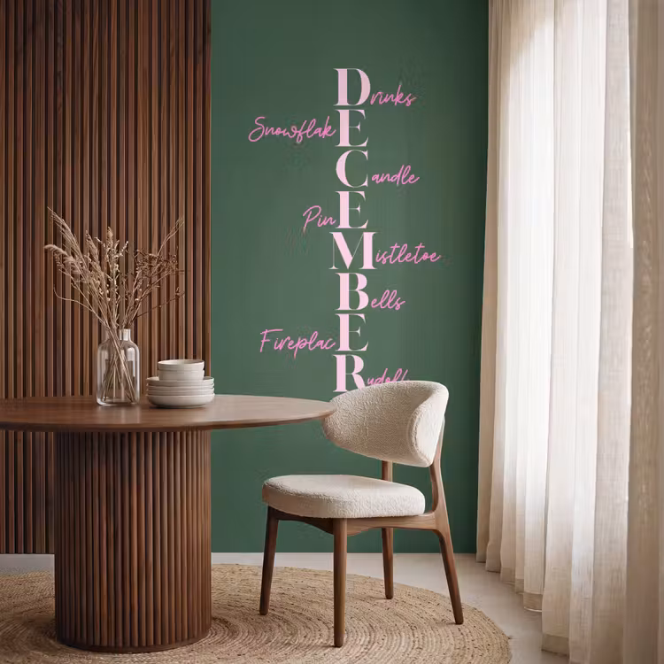 Behang - December - Tekst - Kerst - Groen — 4