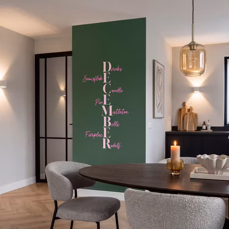Behang - December - Tekst - Kerst - Groen — 5