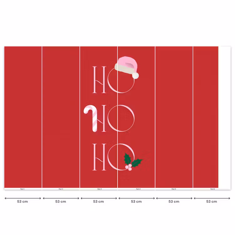 Behang - Kerst - Tekst - illustratie - Rood — 6